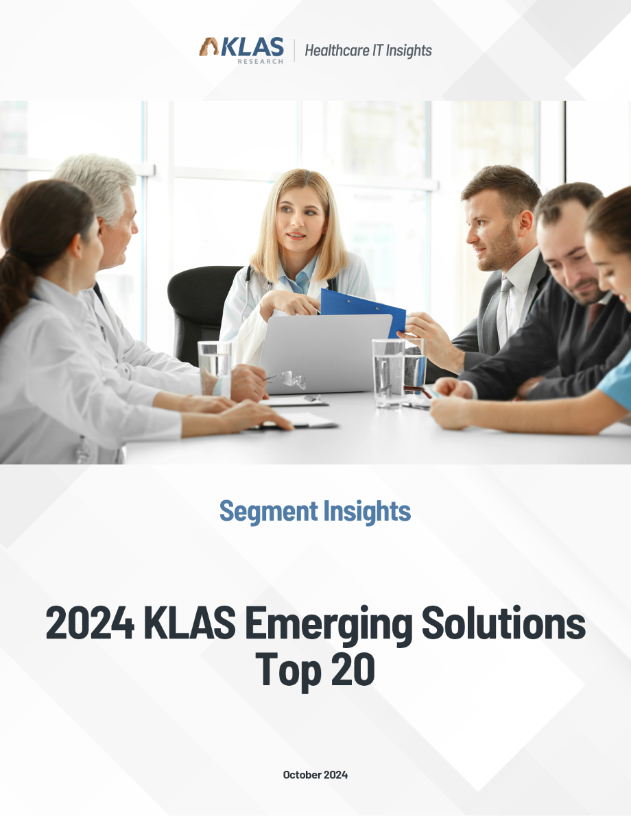 2024 KLAS Emerging Solutions Top 20 - October 2024.